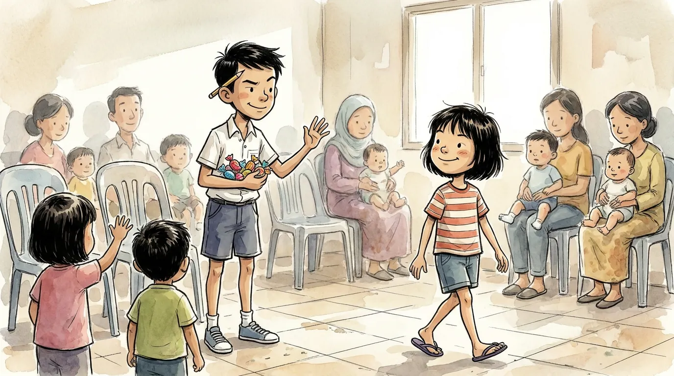 Aiman selling front-row clinic spots for sweets beside thiae